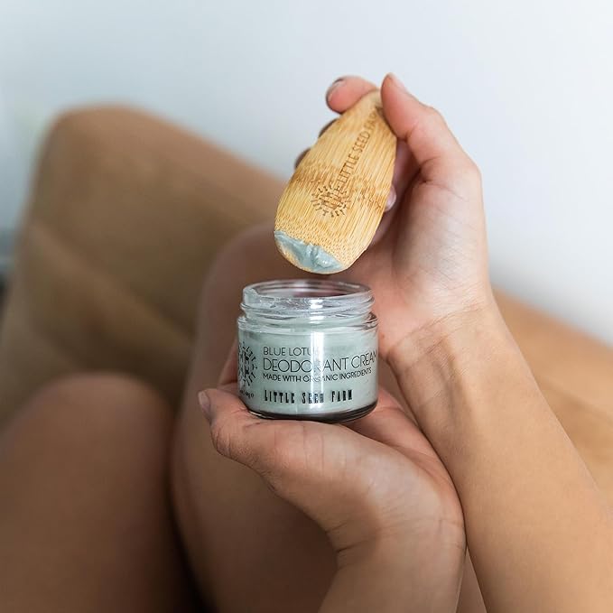 Little Seed Farm All Natural Deodorant Cream - Blue Lotus - Aluminum Free Deodorant for Women or Men, Net Wt. 2.4oz | 68g