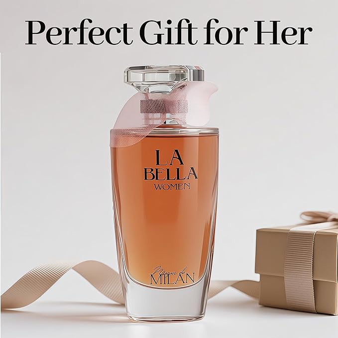 Elegant Floral Perfume for Women 100ml / 3.4 Oz Eau de Parfum - Long Lasting Iris, Earthy Patchouli, Warm Vanilla Scent for Day & Night(La Bella)