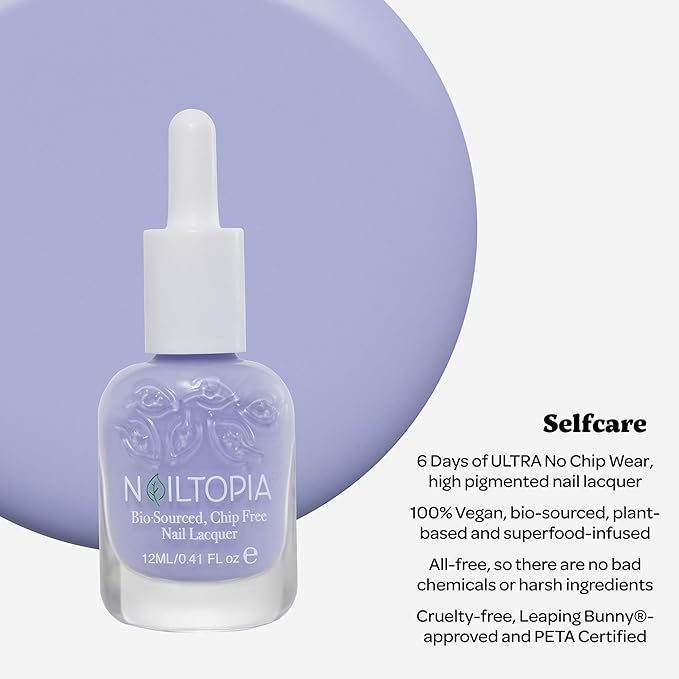 Nailtopia Bio-Sourced, Chip-Free Nail Lacquer - Fast Dry Nail Polish - Superfood-Infused - Natural Nail Polish - Selfcare - 0.41 oz