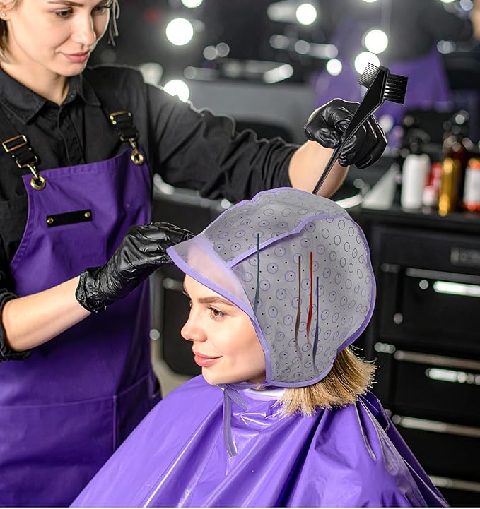 Bleach Cap, 12Pcs Highlight Cap Kit, Precise Partitioning Preset Hollow Holes Leak-proof Isolation to Improve the Efficiency and Effect of Highlighting for Highlights