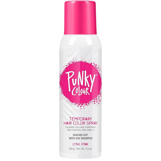 Punky Temporary Hair Color Spray, Lynx Pink, Fast-Drying, Non-Sticky, Non-Damaging, Travel Size Hair Dye for Instant Vivid Hair Color, 3.5 oz
