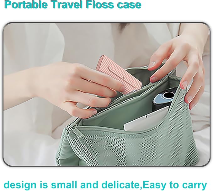 Holy Rose Travel Dental Floss Picks Case - 2 Boxes, Portable Floss Dispenser Pink - 4 Boxes, 50 Picks and 10 Picks/Box, Total of 160 Picks | Adult Flosser Sticks Set for Teeth and Oral Care.