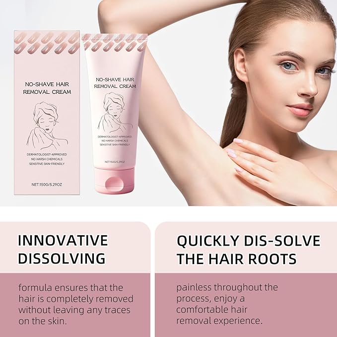 Bare Basics Hair Removal Cream,No Shave Hair Remover for Women, Fast and Gentle, Moisturizes and Nurtures Skin, Leaves Skin Smooth & Soft, 5.29 oz (2 PC)