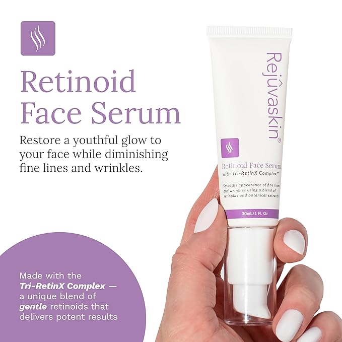 Rejuvaskin Retinoid Face Serum, Serum for Face with Tri-RetinX Complex, Hydrating Anti-Aging Serum for Dry Skin, 30ml