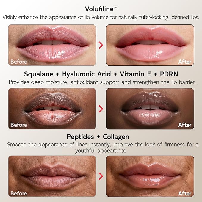YouthVibe Hydrating Lip Primer & Plumper Gloss - 5% Volufiline™, Squalane, Shea Butter, Collagen, Peptide & PDRN - Moisturizing Lip Care for Smoother, Softer Lips
