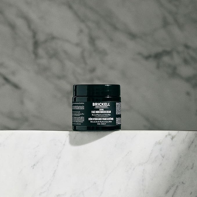 Brickell Men's Retinol Face Moisturizer Cream For Men, Natural & Organic, Anti-Wrinkle Face Night Cream with Retinol & Hyaluronic Acid To Reduce Fine Lines and Even Skin Tone, Fragrance-Free, 2 Ounce