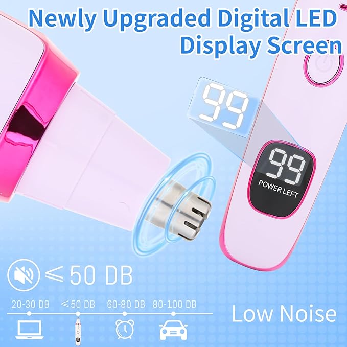 2 in 1 Nose and Ear Hair Trimmer with LED Display, Rechargeable Electric Nasal Hair Clipper for Men & Women, Eyebrow & Facial Hair Removal with Dual-Edge Blades, Easy to Clean