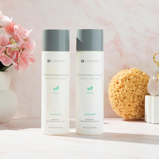 CariFree Maintenance Rinse, Mint Flavored, Anti-Cavity Fluoride Mouthwash, Dentist Recommended, Prevents Oral Decay, Freshens Breath, Alcohol-Free, Neutralizes pH, (16 Fl Oz (Pack of 2), Mint)