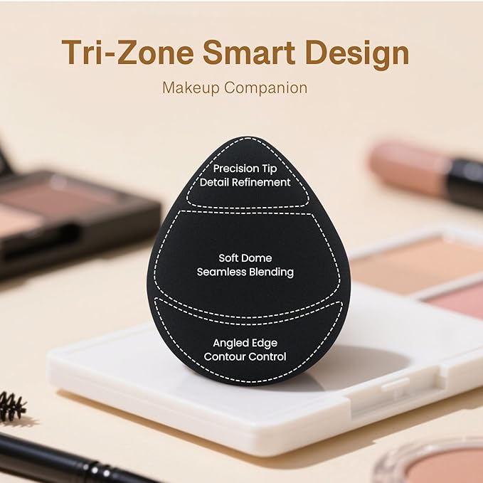 TATAMI Black Makeup Puff Set (Flat + Egg Shape) Rubycell,Cushion Puff, Quick Flawless Foundation Application for Hydrating Liquid Makeup,2pcs Foundation Sponge with Case