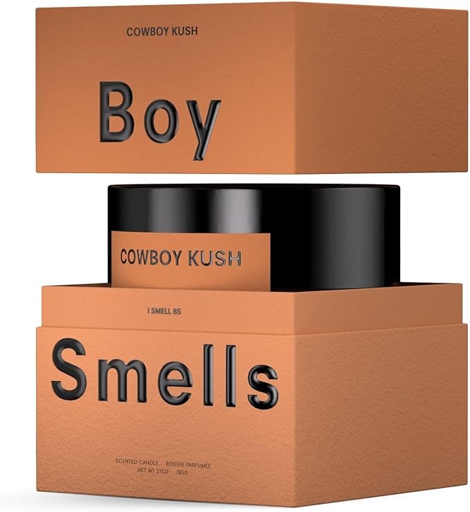 Boy Smells - Cowboy Kush Scented Candles for Men and Women - 27 oz - Soy, Coconut Wax Candle Blend - Aromatic Candles for Home with Suede, Saffron and Patchouli - 100-Hour Burn - Cotton Wick