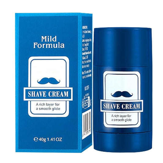 Shaving Cream - 40g Hydrating Shaving Cream, 2-in-1 Smooth Shave Balm Stick for Beard Grooming, Facial Hair Removal, Moisturizing and Gentle Formula for Sensitive Skin