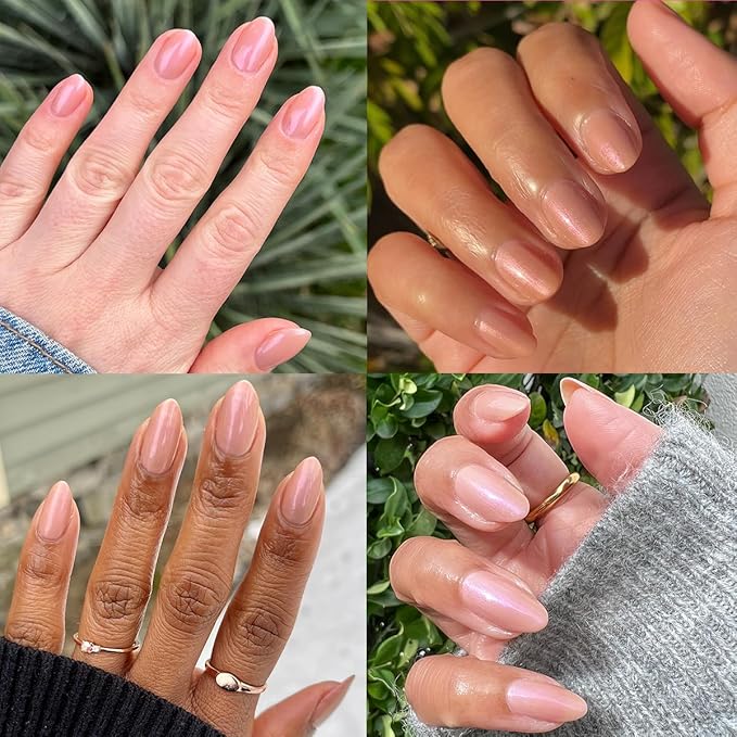 Olive & June Long Lasting Nail Polish | Plump Gel-Like Finish No Lamp Needed | Lasts up to 10 days | Salon-Quality at Home | 15-Free Vegan Cruelty-Free Chip-Resistant | Sandy Scallop Golden Iridescent