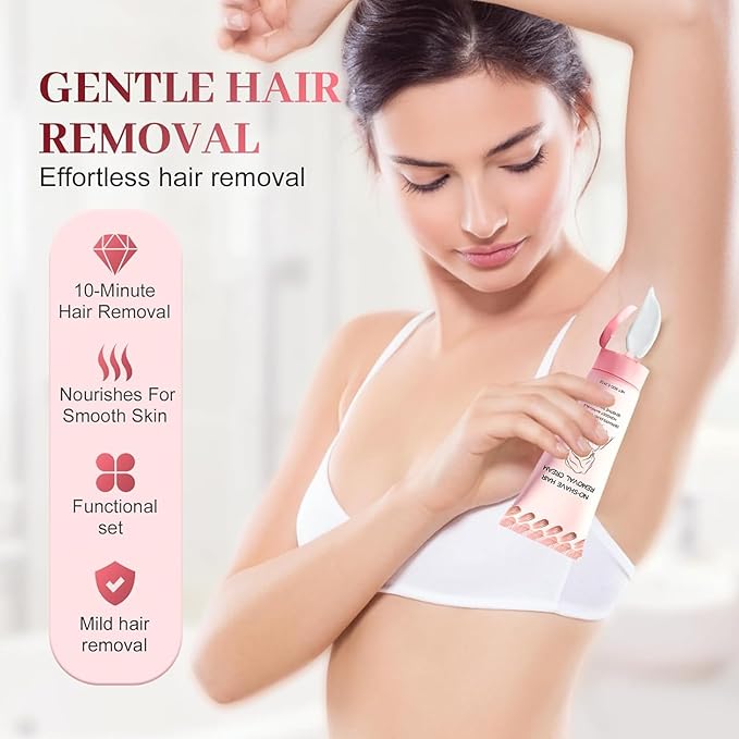 Bare Basic Hair Removal Cream,No Shave Hair Remover for Women, Suitable for Sensitive Skin, Fast and Gentle, Moisturizes and Nurtures Skin, Leaving it Soft and Protected after Hair Removal (1pcs)
