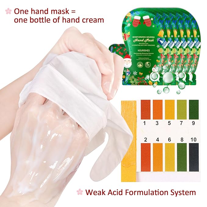 Hand Masks Moisturizing Gloves,6 Pairs Hydrating Hand Peel Masks Gift Set for Dry Cracked Hands Care,Long-lasting and Non-greasy Hand Moisturizer Gloves for Women O