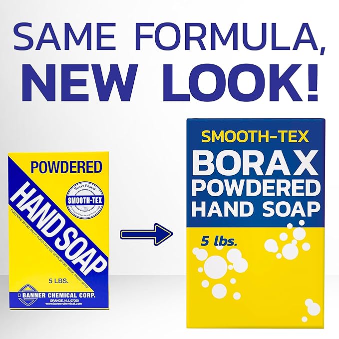 Smooth-Tex Borax Powdered Hand Soap - Heavy Duty Industrial Hand Wash - Removes Grease, Grime and Oil from Hands for Mechanics & Industrial Workers, Compare to Boraxo - 5 lbs (1 Pack)