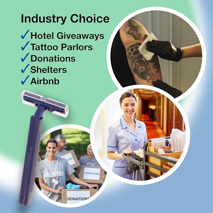 Freshscent (144 Pack) Individually Wrapped Twin Blade Razors with Clear Safety Cap, Disposable, Bulk Packed, Sold by the Case. Unisex.