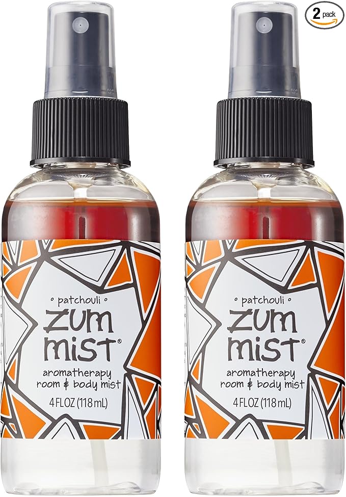 Indigo Wild Zum Mist Room & Body Spray - Aromatherapy Essential Oil Spray - Natural Body Mist & Room Spray - Patchouli Scent - 4 fl oz (2 Pack)