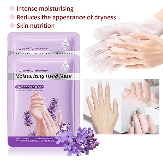 Hand Masks Moisturizing Gloves,6 Pairs Hydrating Hand Peel Masks Gift Set for Dry Cracked Hands Care,Long-lasting and Non-greasy Hand Moisturizer Gloves for Women I