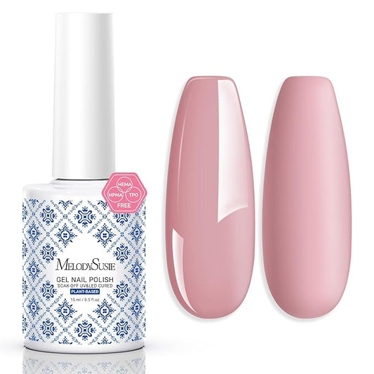 MelodySusie Fleurwee Plant Based Gel Nail Polish, Nail Polish Hema Free 21 Non Toxic Long Lasting No Chip Finger Toe Nail Art Manicure Salon DIY at Home Gifts for Women Lotus Root Pink P63