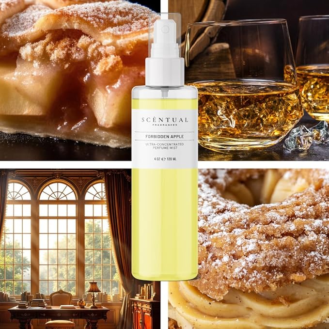 Ultra-Concentrated Hair & Body Perfume Mist, Long Lasting Women's Fragrance, Gourmand Perfumes for Women, Vegan and Cruelty Free (Forbidden Apple)