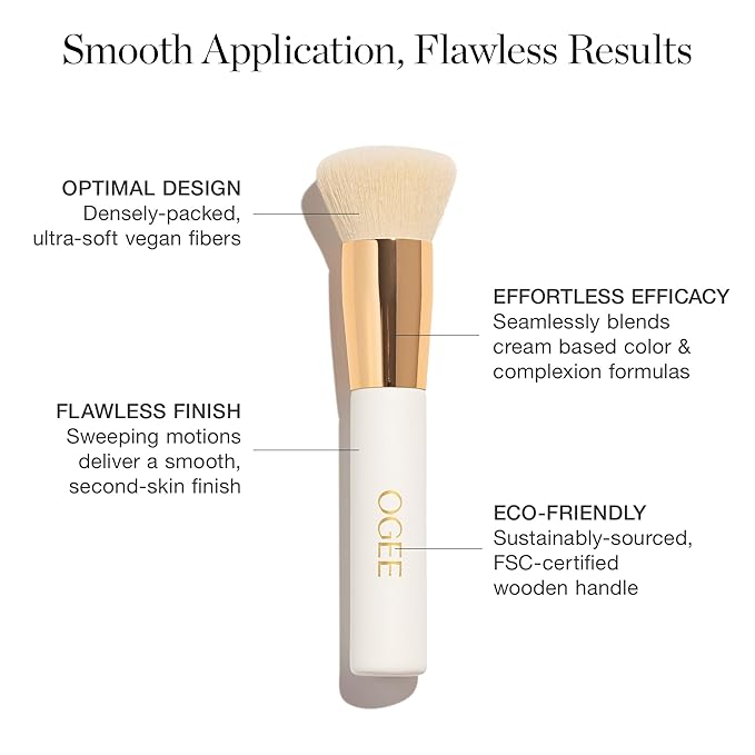 Ogee Bronze & Blend Duo - Sculpted Face Stick in Copper & Blender Brush Set - Certified Organic Bronzer & Professional Quality Makeup Brush for Flawless Makeup Application