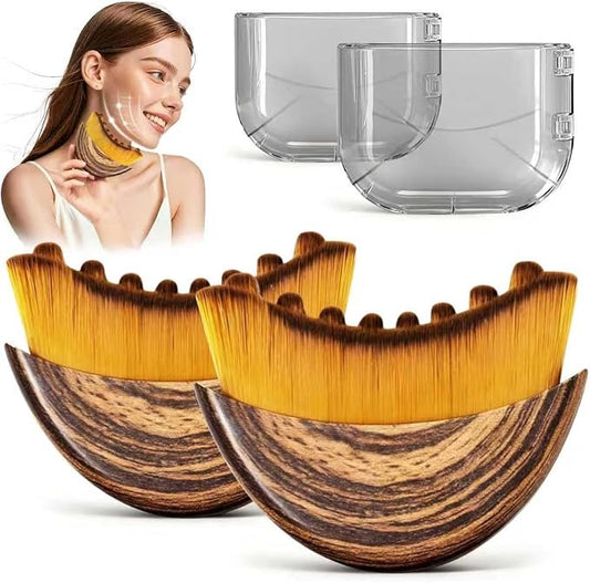 Lymphatic Contour Face Brush for Sculpting – Anti-Puffiness, Detox & Lift, Improves Skin Glow & Absorption – Precision-Fit Massager for Daily Tension Relief (Brown)