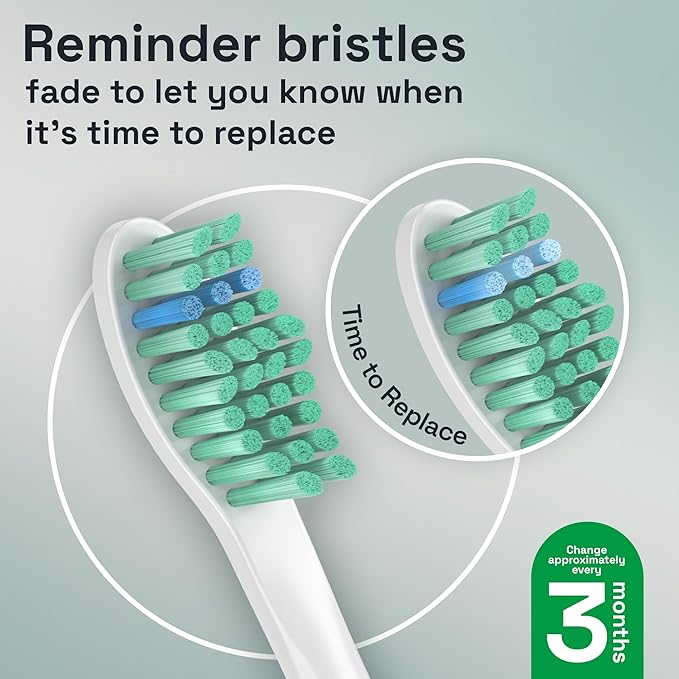 Brushmo e-Series Variety Replacement Toothbrush Heads, Compatible with Philips Sonicare Screw-on Toothbrush Handles, 6 Variety Heads (Standard, Compact & Sensitive), Dupont Bristles, BM724+2, White