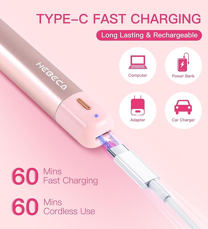 Nose Hair Trimmer for Women 3in1 Facial Hair Removal Trimmers- Rechargeable, Waterproof, Portable with Travel Bag- Trims Nose, Ear, Eyebrow, Peach-Fuzz, Lips, Chin Face Hair Remover (Rose Pink)