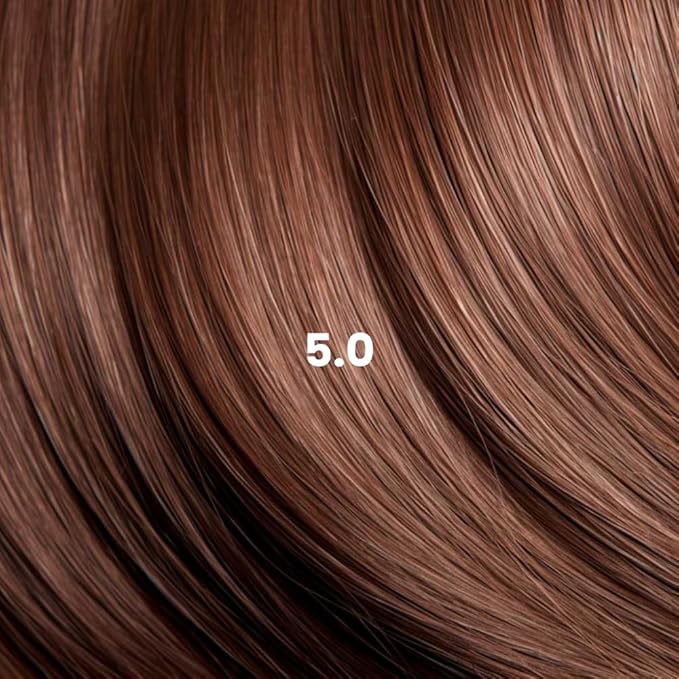Naturigin Permanent Hair Dye, 5.0 Light Chocolate Brown – Ammonia Free, 100% Gray Coverage, Vegan, Salon Quality Hair Dye