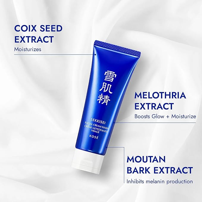 SEKKISEI Facial Cream Wash, Foaming Face Cleanser, 4.5 Ounce