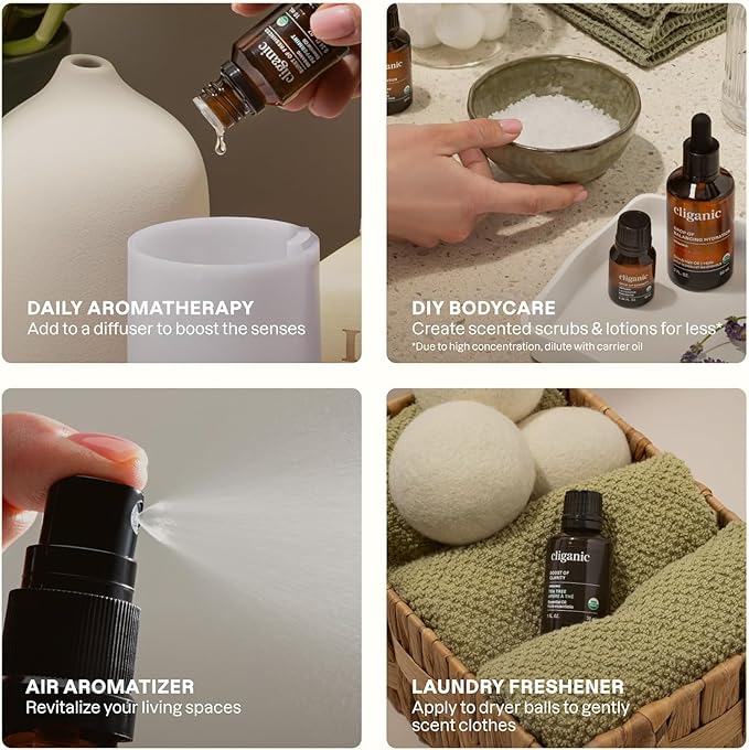 Cliganic Sleep Surrender Organic Essential Oil Blend 0.51 Fl Oz – Carefully Crafted with Vetiver, Lavender, Frankincense, Clary Sage, Ylang Ylang, Marjoram & Spearmint – Calming Aromatherapy Oil