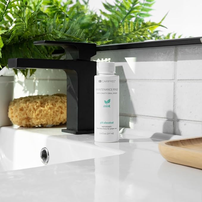 CariFree Maintenance Rinse, Mint Flavored, Travel Size for On-The-Go Convenience, Anti-Cavity & Fluoride Mouthwash, Xylitol, Alcohol-Free, Neutralizes pH, Dentist Recommended (Pack of 5)