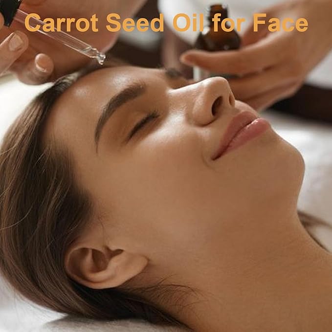 Carrot Seed Oil, Organic Carrot Seed Oil for Face Anti Aging, Firming Skin, Carrot Oil for Skin Hair Nails Moisturizer, 100% Natural Cold Pressed Unrefined Carrot Seed Essential Oil, 30ml