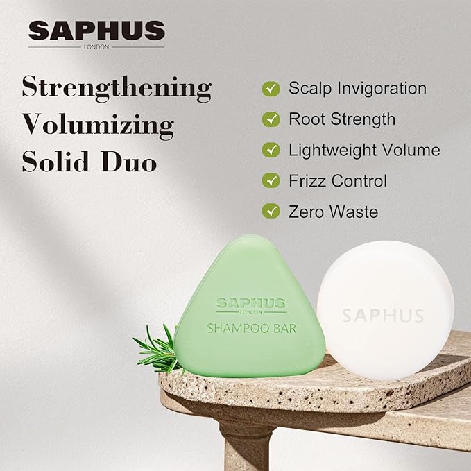 Rosemary Oil Shampoo Bar & Argan Conditioner Bar Set – Strengthening, Volumizing Solid Duo for Fine or Thinning Hair – Natural Hair Growth & Scalp Refresh