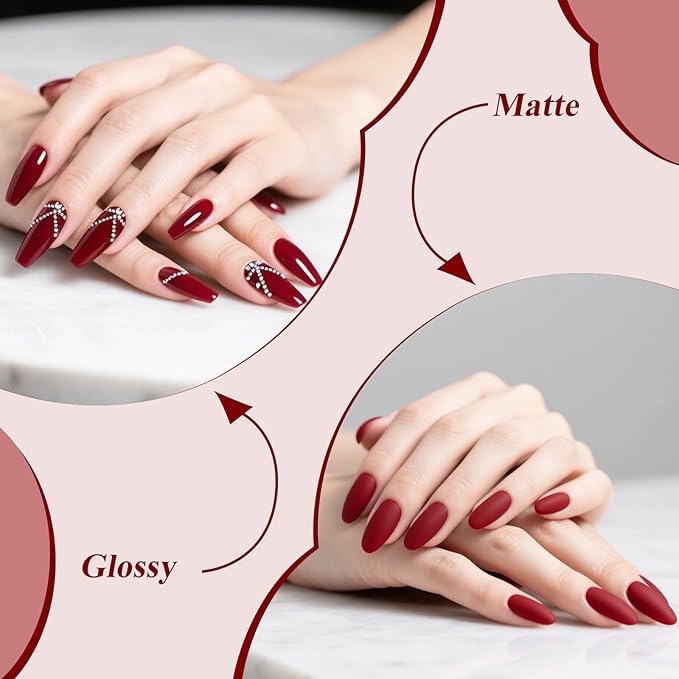 Artdone Gel Nail Polish Hema-free Solid Color Dark Red For All Seasons Neutral Soak Off LED Lamp Needed For Manicure Nail Art