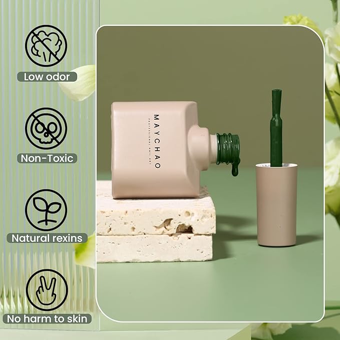 MAYCHAO 15ML Green Gel Nail Polish 1Pc Forest Green Gel Polish Soak Off UV LED Nail Varnish Nail Art Starter Manicure Salon DIY at Home, 0.5 OZ