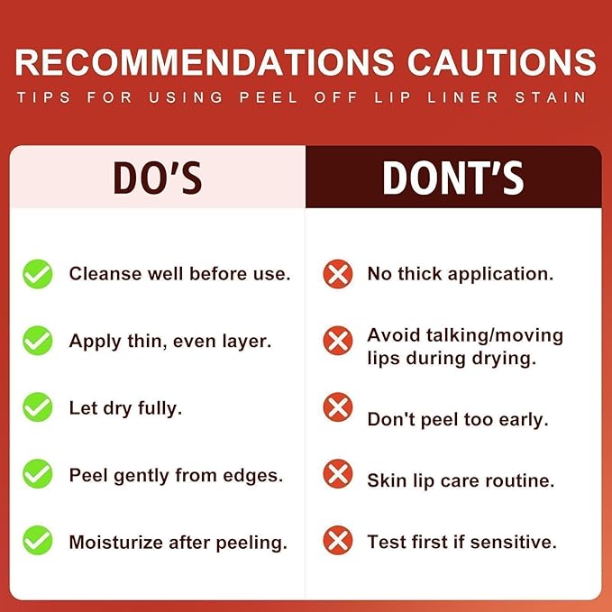 Lip Stain - Peel Off Lip Stain, Lip Liner Long-Lasting Moisturizing, Waterproof Nourishing Lip Tint with Matte Finish for Natural Lip Color for All Skin Tones (Nude)