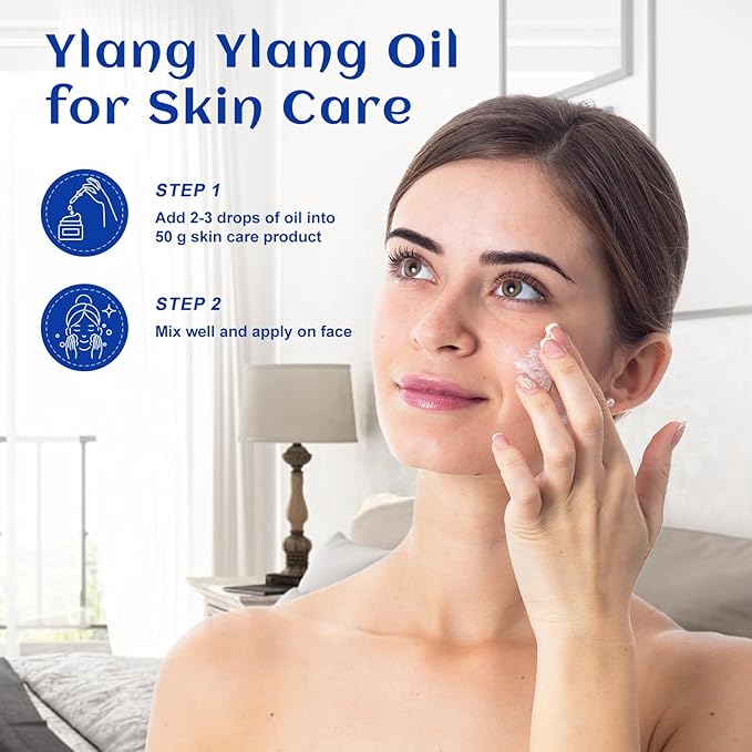 HIQILI Ylang-Ylang Essential Oil, Long-Lasting Scent for Diffuser, Perfumes, Aromatherapy, DIY - 3.38 Fl Oz