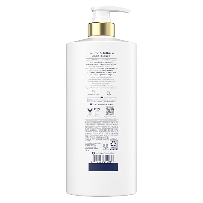 Dove Conditioner Volume & Fullness for Fine, Thin Hair with Bio-Protein Care Technology and Biotin 28 Fl Oz