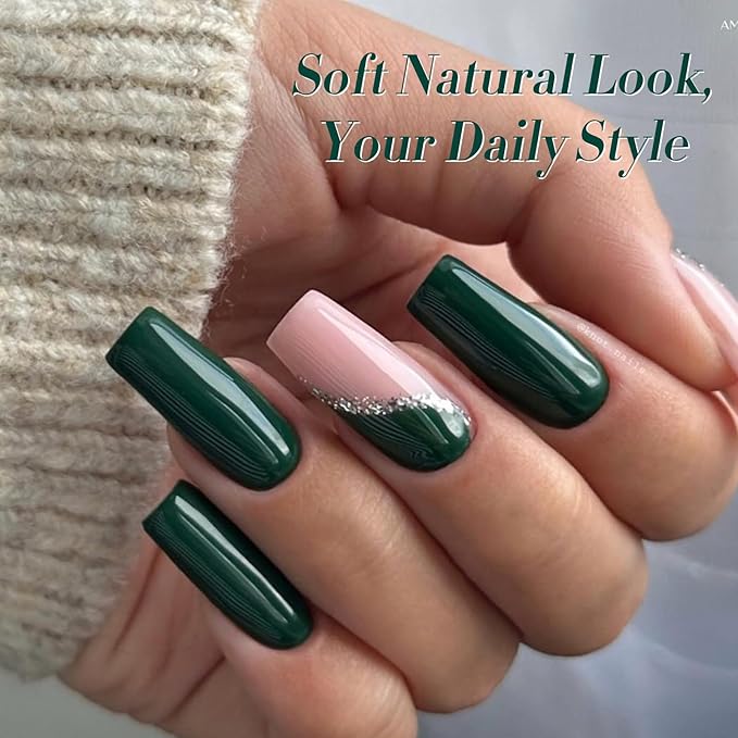 Born Pretty Christmas Dark Green Gel Nail Polish Forest Green Color Fall Winter Gel Polish Nail Art Design Manicure Salon DIY Home 15ml