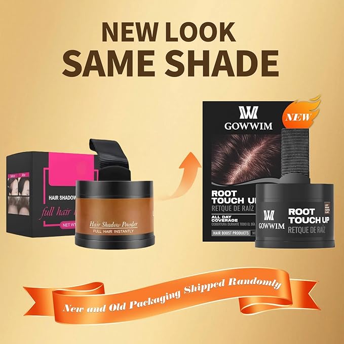 Hairline Powder (Light Brown) Hair Root Dye, Instantly Color Shadow for Thin and Gray Hair Roots - 4g