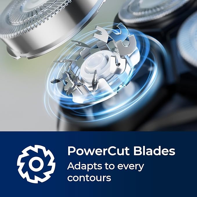 Cordless Electric Razor for Men: 3-in-1 Shaver for Beard/Nose/Sideburns - IPX7 Waterproof Travel Kit - Turbo Speed & Precision Blades,Eclipse Black