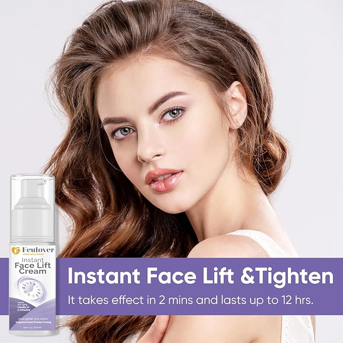 Instant Face Lift Cream, Natural Effective Wrinkle Cream to Tighten Skin, Instant Lift Serum Visibly Firming Wrinkles and Sagging Skin, Smooth Fine Lines for Face & Neck-1.7 Oz