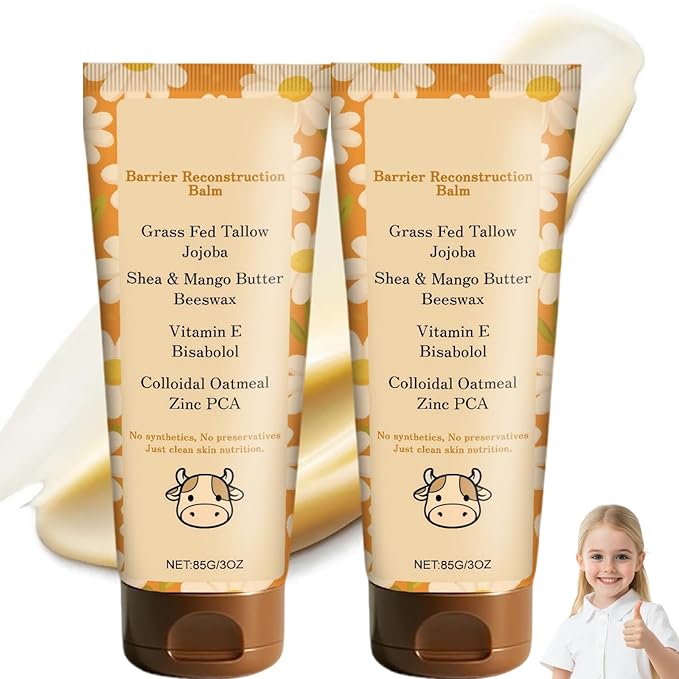 Tallow Glow Balm,Tallow and Honey Balm,with Colloidal Oatmeal,Deep Nourishment to Support Skin's Natural Barrier,Soothes and Replenishes Dry Skin.