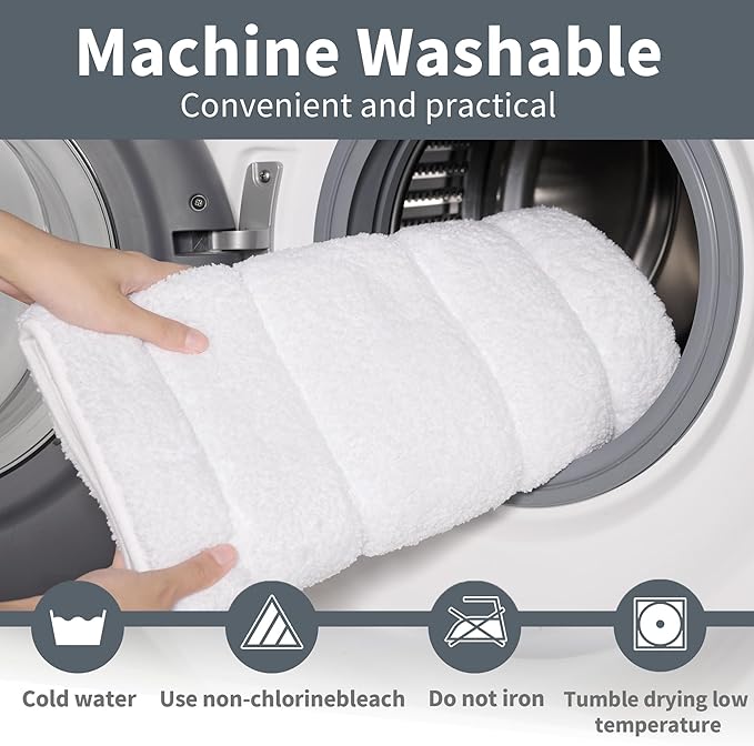 GRANNY SAYS Bathroom Rugs Sets 2 Piece,Soft Bath Mats for Bathroom, Bath Rugs Non Slip Washable, Absorbent Bath Rug for Tub, Shower and Toilet, Bath Mat Set (White, 20" x 32" + 16" x 24")