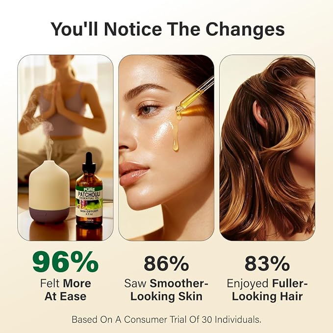 KUKKA Patchouli Essential Oils - 4 Fl Oz - for Hair, Skin, Diffuser, Aromatherapy & DIY Soap Making Scent