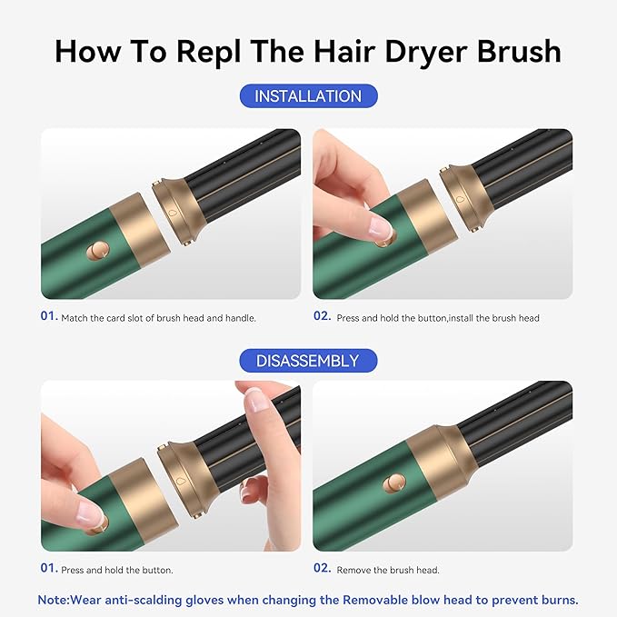 7 in One Blow Dryer Brush Negative Ion Hair Set Upgrade Hot Air Brush Air Styler Curling Wrap Air Curler, Curling Iron Hair Styling Tools As A Gift for Straight/Curl/Drying/Smoothing