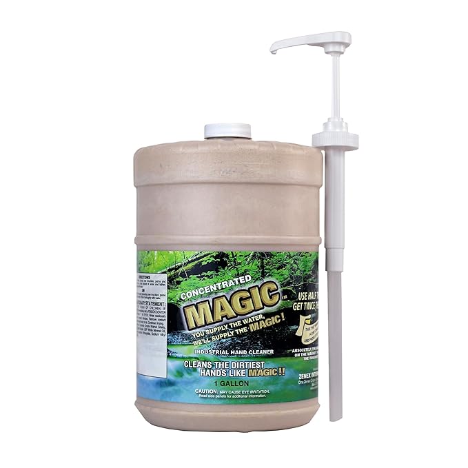 Zenex Magic Hand Soap - Industrial Hand Cleaner for Auto Mechanics | Shop Soap | Walnut Shell Scrubbers to Remove Grease, Oil, Ink & Paint | Moisturizing Ingredients | 1 gallon (4 Pack)