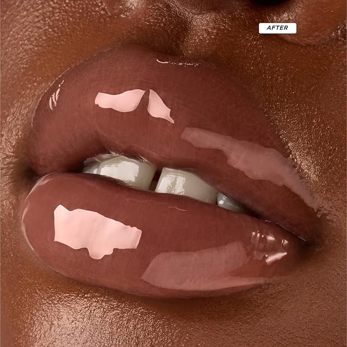 Gisou Honey Infused Hydrating Lip Oil, Nourishing Lip Moisturizer for Dry Lips, 0.27 fl oz (Bee-lini Peach)