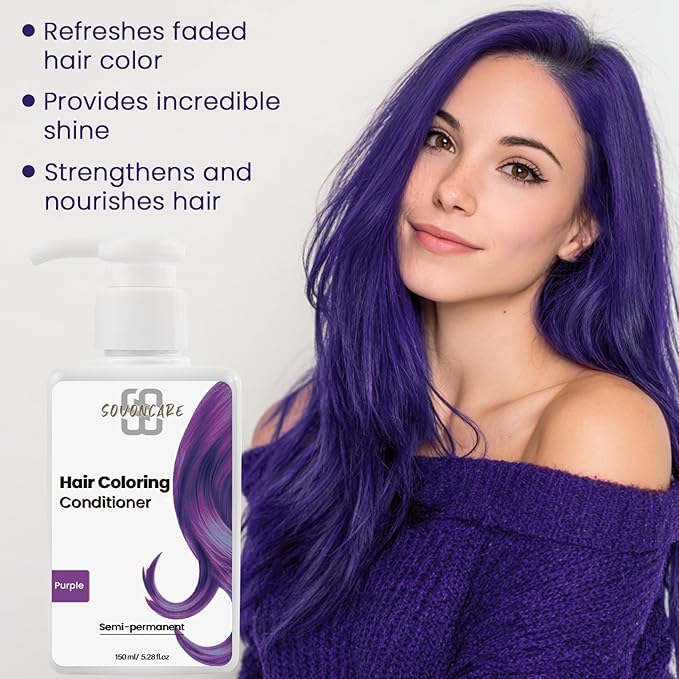 SOVONCARE Purple Hair Color Depositing Conditioner Mask 5.28 OZ, Cruelty-Free